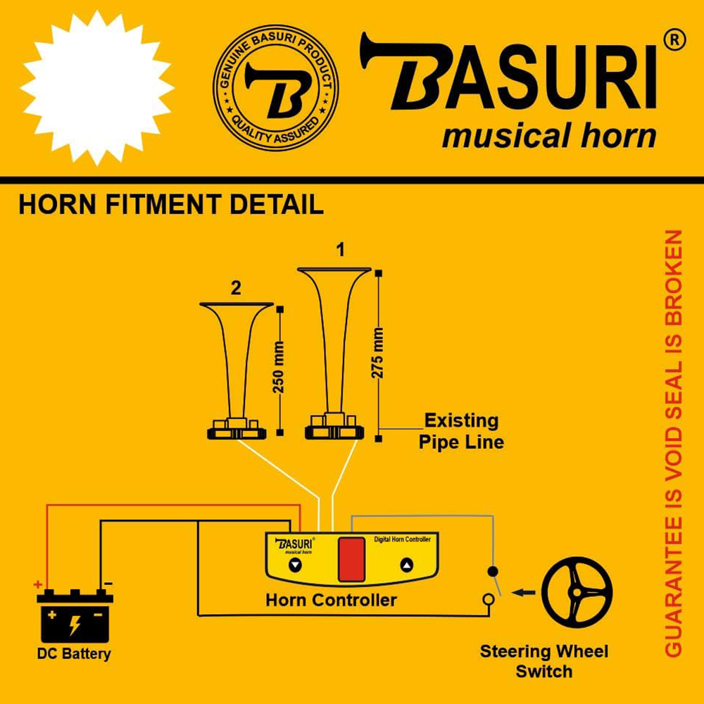 BASURI® Air Horn 12 Sounds for Bus, Truck and Heavy Duty Vehicles – Basuri  Shop
