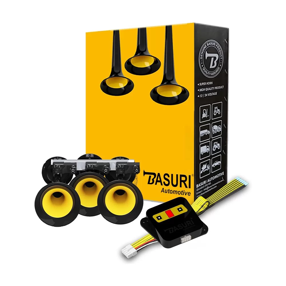 BASURI® Musical Air Horn | Tri Jumbo 16 Super Loud Melodies | 130 dB | For  Bus, Truck, and Heavy Duty Vehicles